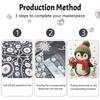 Frameless Pearl Painting Kit Cute Penguin Aesthetic Wall Art DIY Sparkling Bead Canvas Room Decor Creative Craft Christmas Holiday Gift