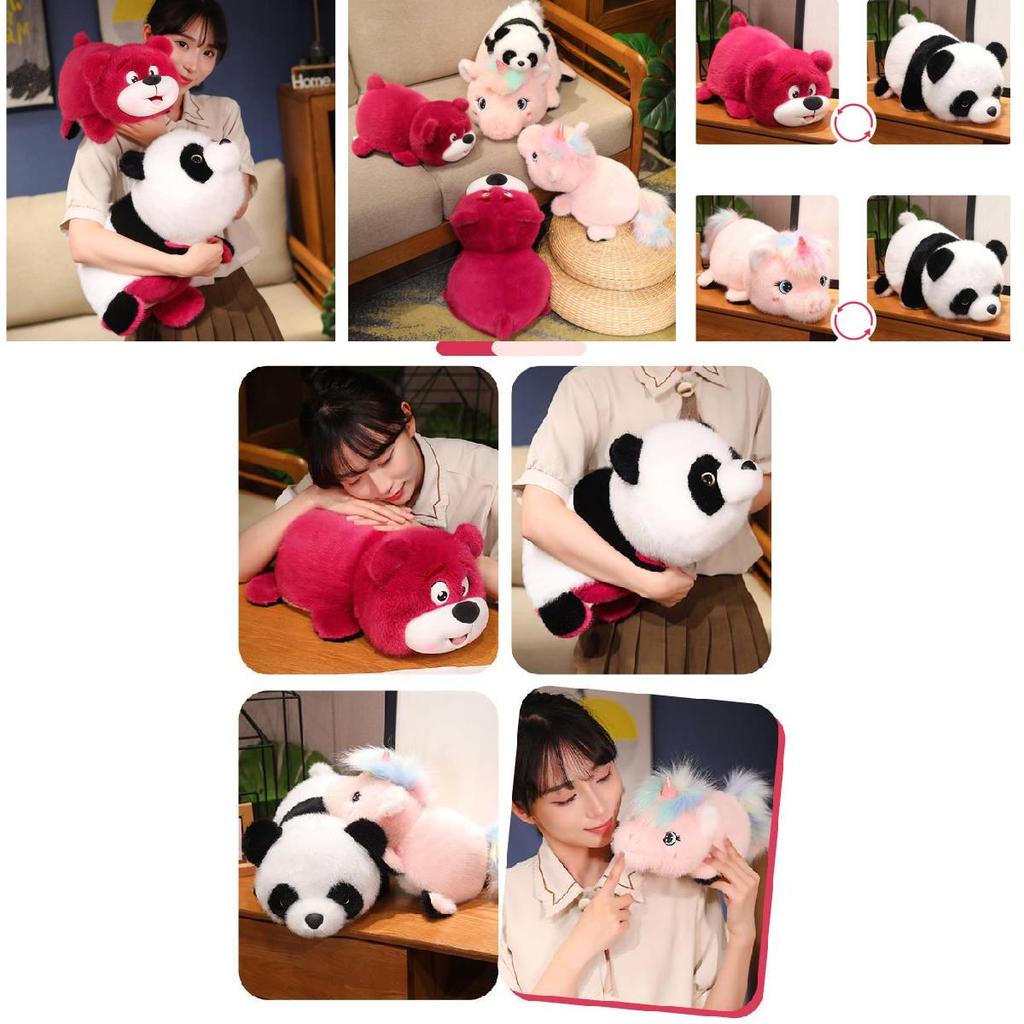 Adorable Flip Panda Plush Toy Cartoon Unicorn Style Perfect For Birthday Gifts For Girls