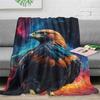 Goshawk Flannel Digital Print Blanket, Small Throw - Suitable for Sofa, Bed, Travel, Camping, Living Room, Office Chair