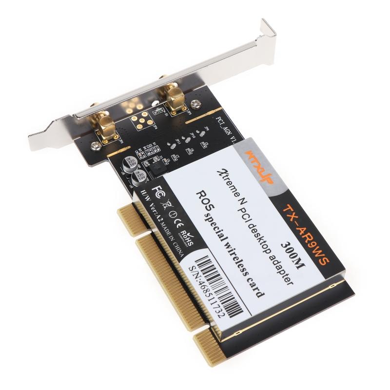 PCI k-kort, Trådløst WiFi-kort AR9223 300M PCI Stasjonær PC - Bånd 2,4/5 GHz Trådløst Stasjonær PC k-kort