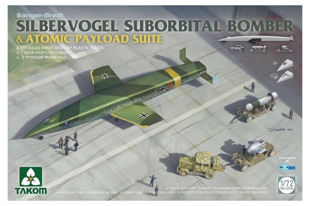 Tacom German Army Zilber Vogel Ballistic Flying Bomb Set Plastic Model TKO5018 Molding Color 1/72 Bomber/Nuclear