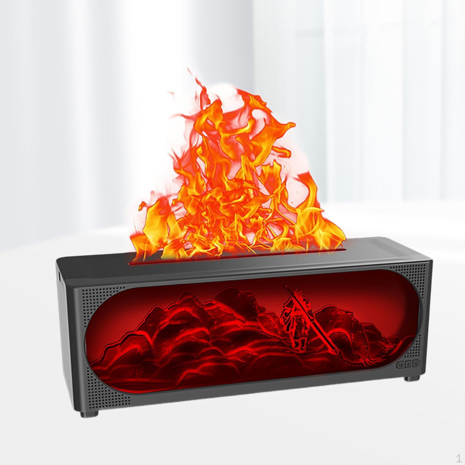 

Эфирное масло для камина, диффузор, цветной окружающий свет, увлажнитель воздуха с автоматическим отключением чёрный