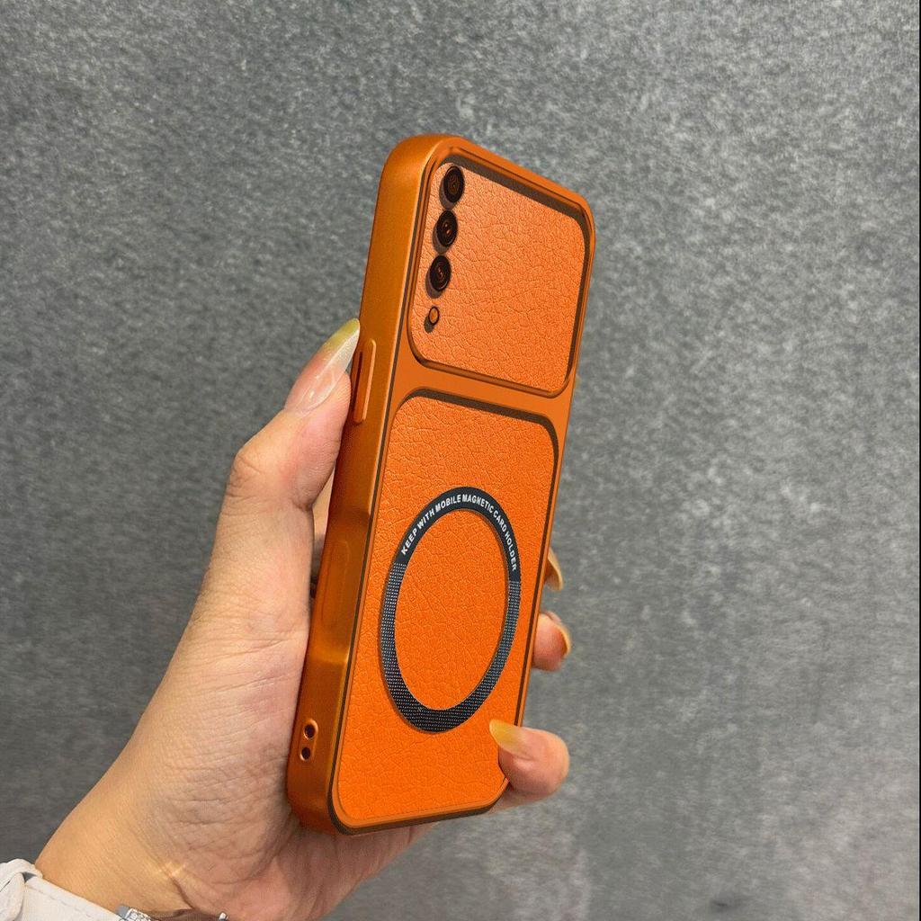 Upgraded Big Lens Protection Case for Samsung Galaxy A50/A50S/A30S Luxury Leather Casing with Magnetic Ring