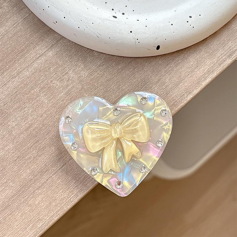 Laser Love Rhinestone Magnetic Desktop Mobile Phone Holder Airbag Folding Telescopic Paste Ring Portable