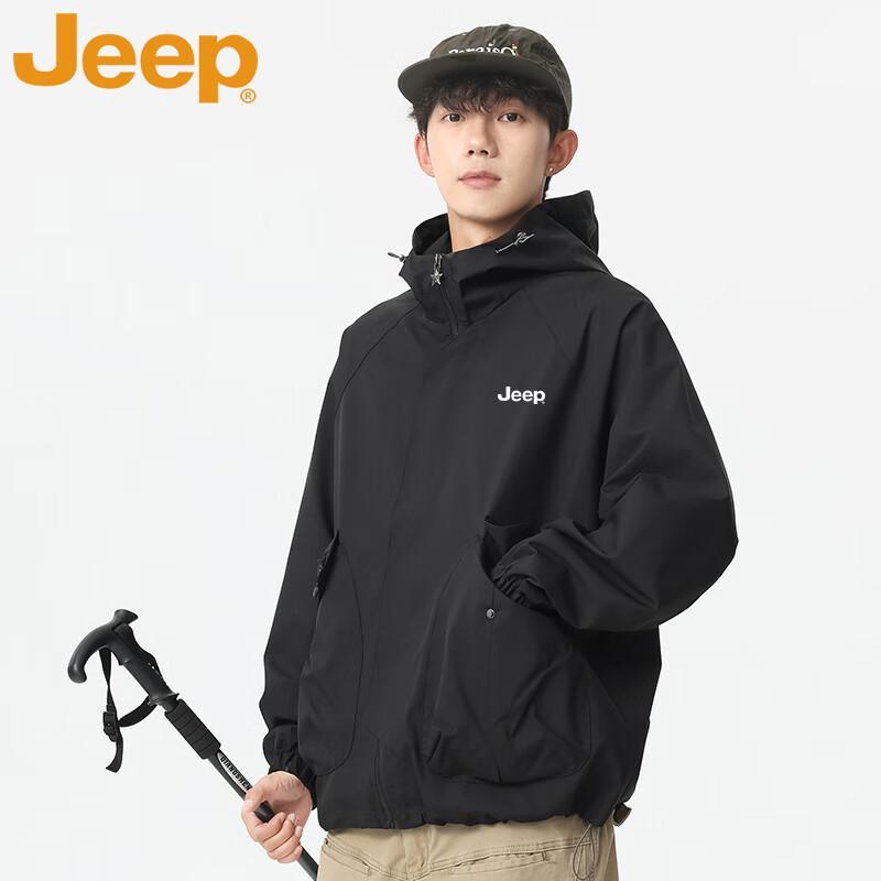 JEEP Men's Loose Fit Hooded Outdoor Jacket