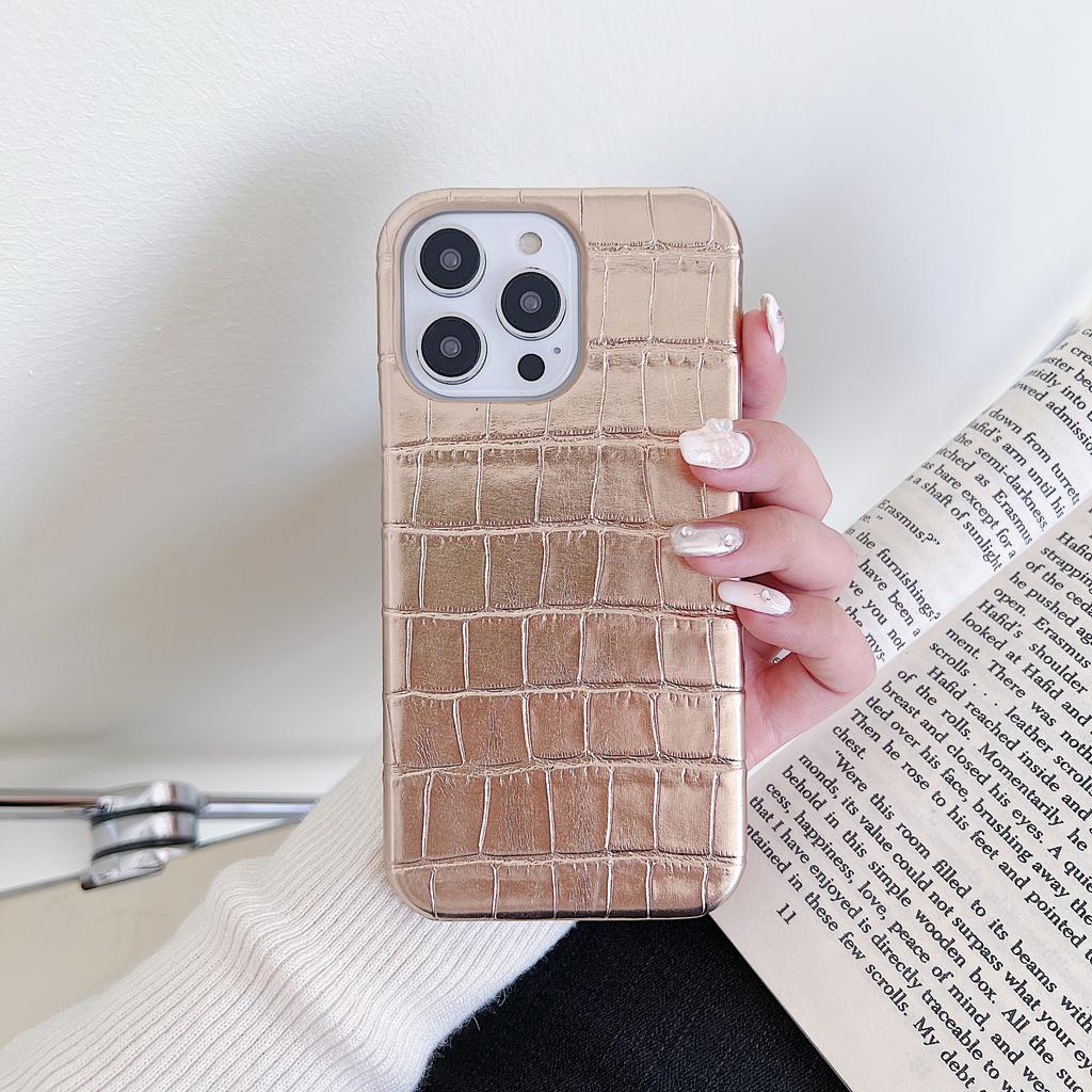 Alligator pattern 16/15/17 Apple phone case 1pro solid color 15promax trendy hand