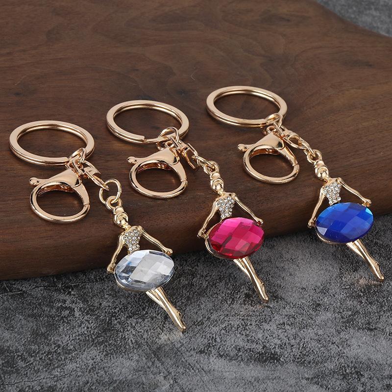 Elegant Cute Ballet Girl Keychain Fashion Creative Key Ring 1Pcs Lightweight Car Key Holder Bag Charm for Office Ladies