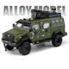 1/24 Alloy Sword Toothed Tiger Explosion Proof Car Model Diecast Police Armored Off-road Vehicles Car Model Sound Light Toy Gift