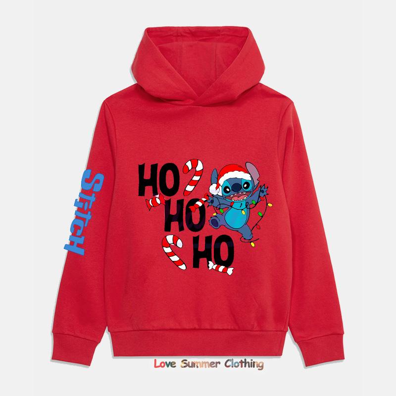 2025 Christmas Hoodie Boys Girls Sweatshirts Kids Hoodies Stitch HD Print Casual Round Neck Long Sleeve 4-14Yrs