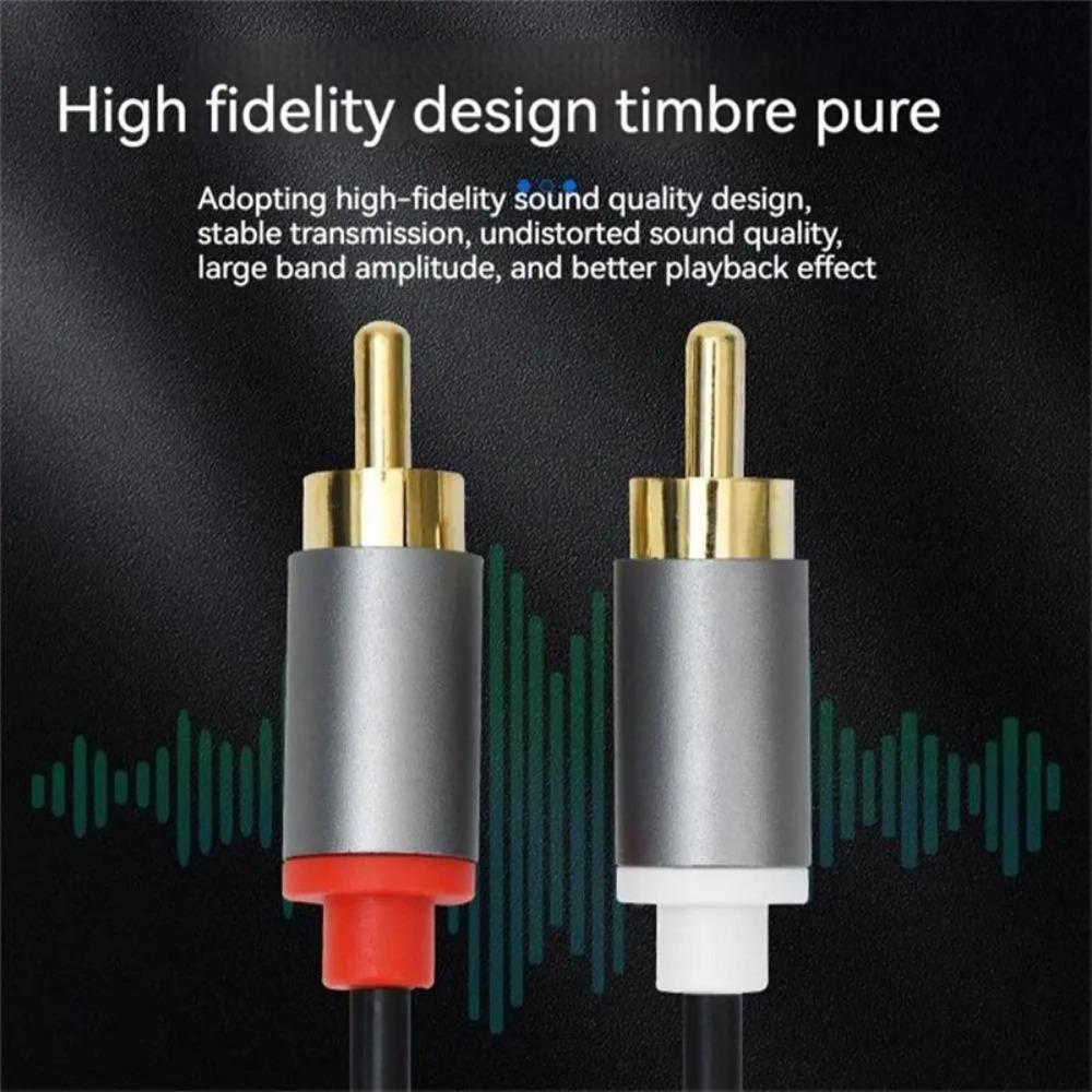 Shielded Double Lotus Head Audio Aux Cable Audio Video Cable HIFI 2RCA To 2RCA Amplifier Cable 1m/1.5m/2m/3m/5m Gold-platingGood product