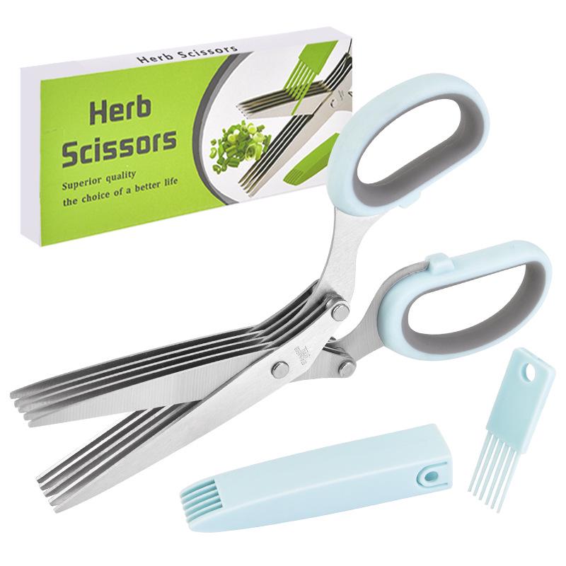 Stainless Steel Five-Layer Herb & Vegetable Scallion Shears