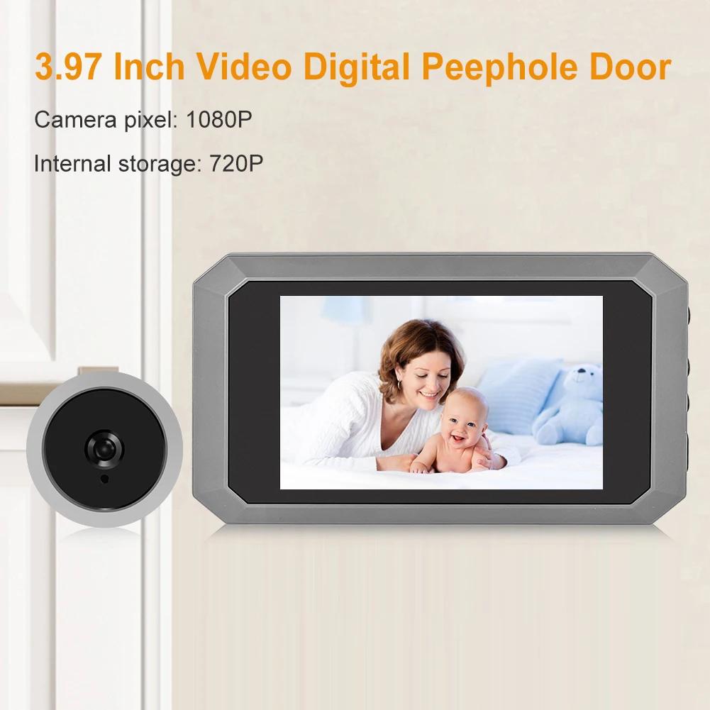 4.0 Inch Doorbell Peephole Viewer Digital Door Camera 1080P IR Night Vision Cat Eye Door Bell Outdoor Smart Home Security Camera