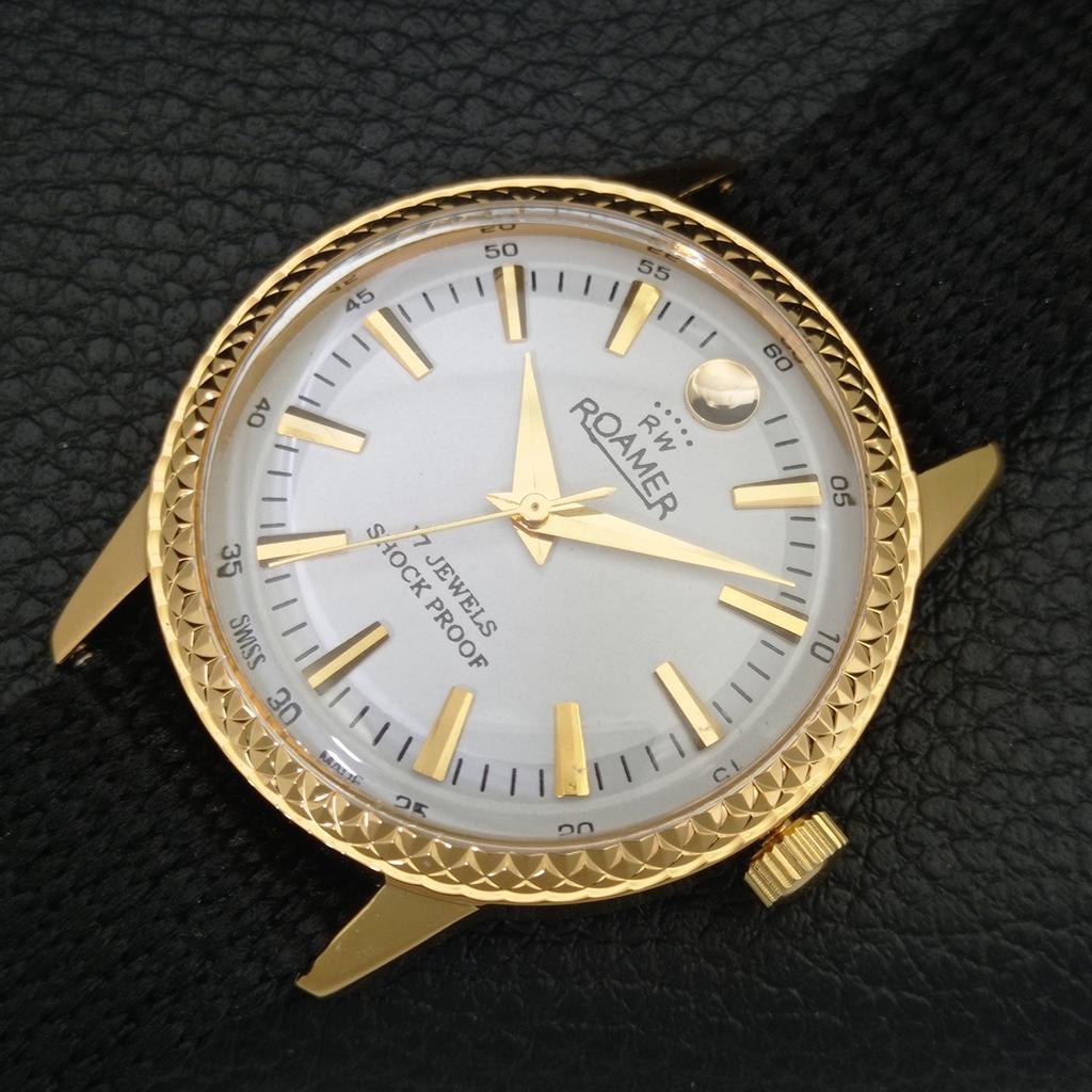 HAND-WINDING SWISS MENS REFURBISHED VINTAGE WHITE COLOR DIAL WATCH a707354-1