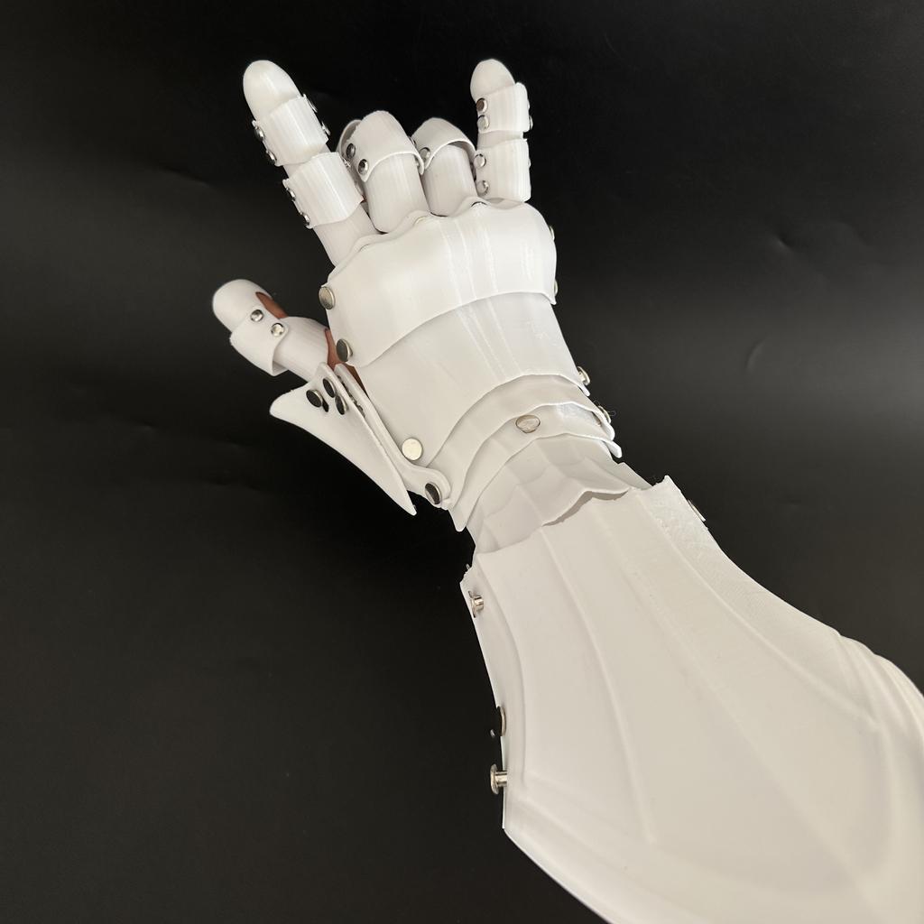 Impression 3D Armure de Bras Mécanique Multifonctionnelle Gants Longs en Plastique Techwear Vintage Médiéval Armure de Main Costume Cosplay