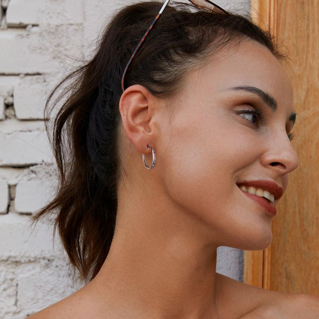 WOSTU S925 Luxury Wedding Earrings 925 Sterling Silver Zircon Star Hoop Earring Women Engagement Pendients Party Jewelry Gift