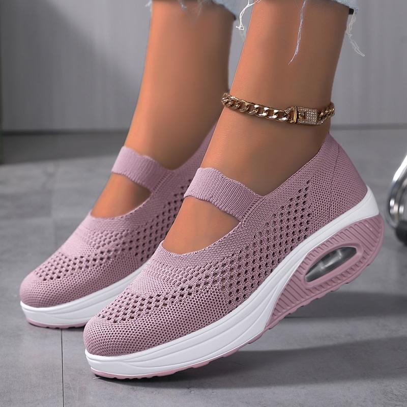 Fashion Summer Women Fashion Vulcanized Sneakers Platform Solid Color Flat Ladies Shoes Casual Breathable Wedges Ladies Walking Sneakers