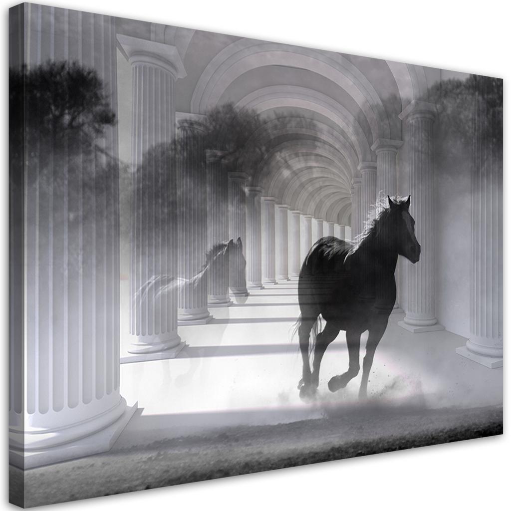 Canvas Print, Running Horse 3D