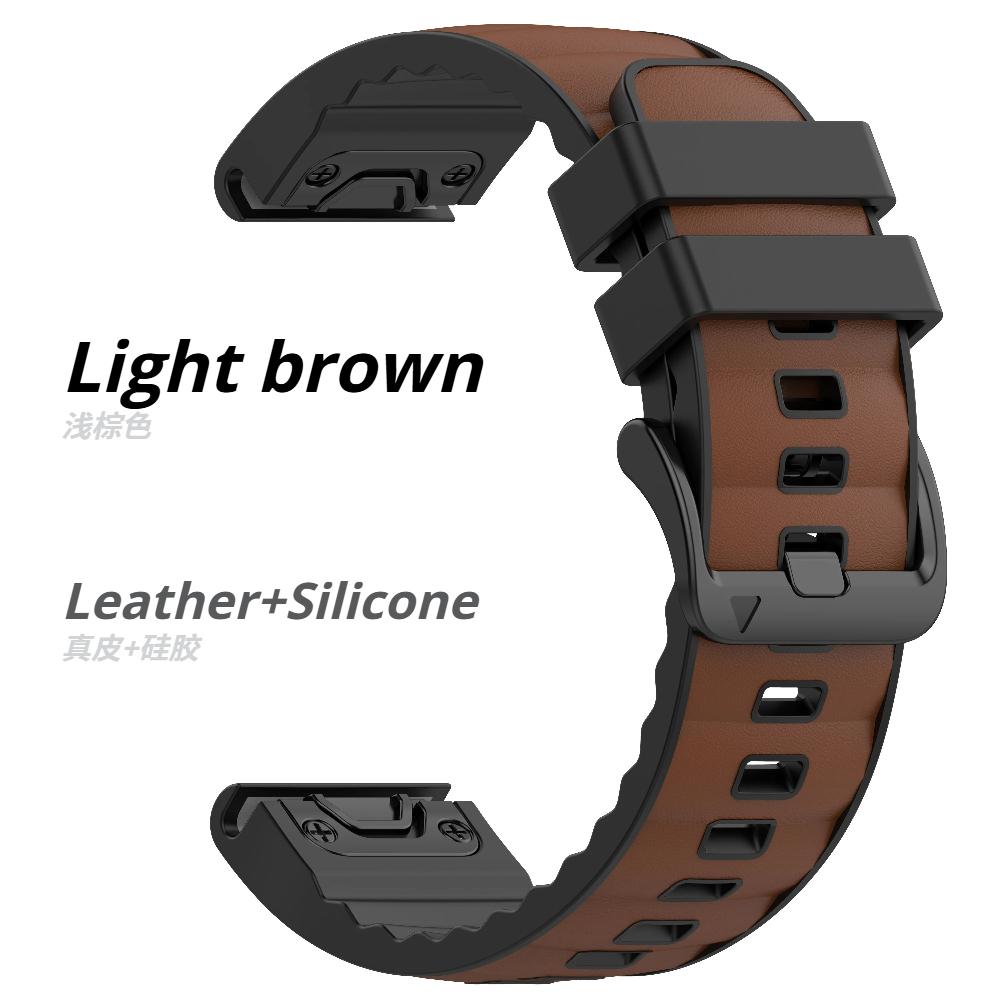 QuickFit 22mm 26mm Leather+Silicone Strap For Garmin Fenix 8 47mm 51mm 7 7X 6 6X 5 5X Plus Enduro 3 Tactix 9 Forerunner 965 955 970 Nylon Band