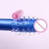 Triple Finger Vibrator Extender Delay Man Reusable Dotted Penis Sleeve Cock Ring Sheath Clitoris Massage Sex Toys For Man