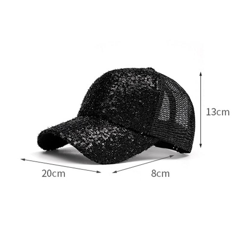 Damen Frühling Sommer Paillettenkappe Sonnenschutz Sonnenhut Sonnenschirm Baseballkappe