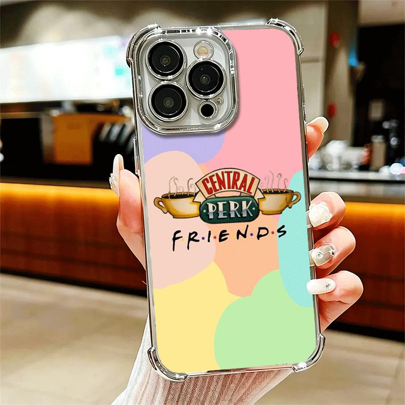

Friends Tv Show Theme Plating Phone Case For Iphone 16 17 Pro Max Air 16E 14 15 Plus 12 13 Mini Anti-Fall Airabag Cover iPhone 15 Pro