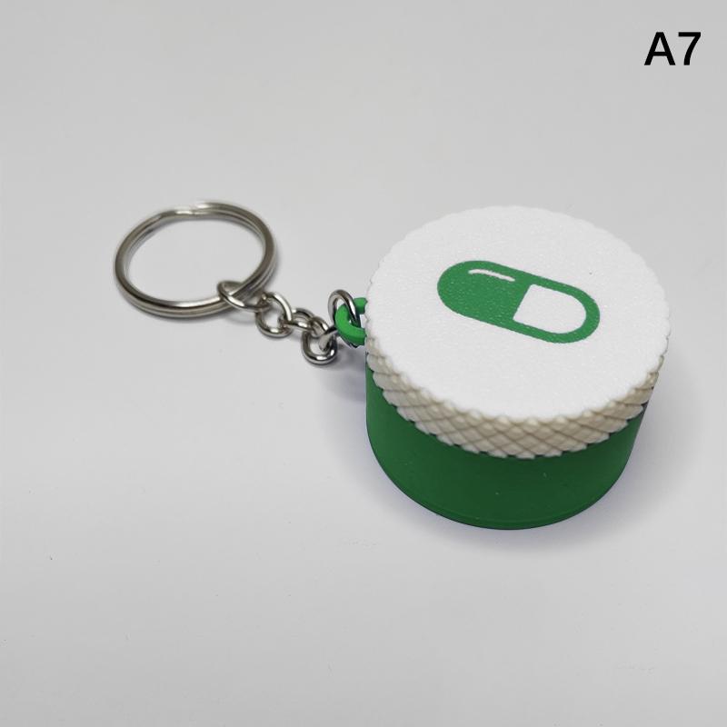 Mini Sliding Pill Box With Keychain Capsule Cross Symbols Portable Plastic Medicine Case Pill Holder Daily Use Emergencies