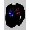 Herren Langarm-T-Shirt mit 3D-Streifendruck, bequem, atmungsaktiv und vielseitiges Herren-Oberteil