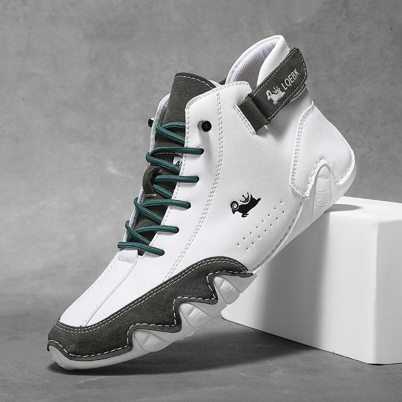 Pánské vysoké tenisky Módní návrhář Ležérní mokasíny Plochá podrážka Lehké Originální tenisky Luxusní motocyklové boty