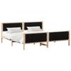 Struttura Letto Nera 200 x 200 cm Legno Massello di Pino