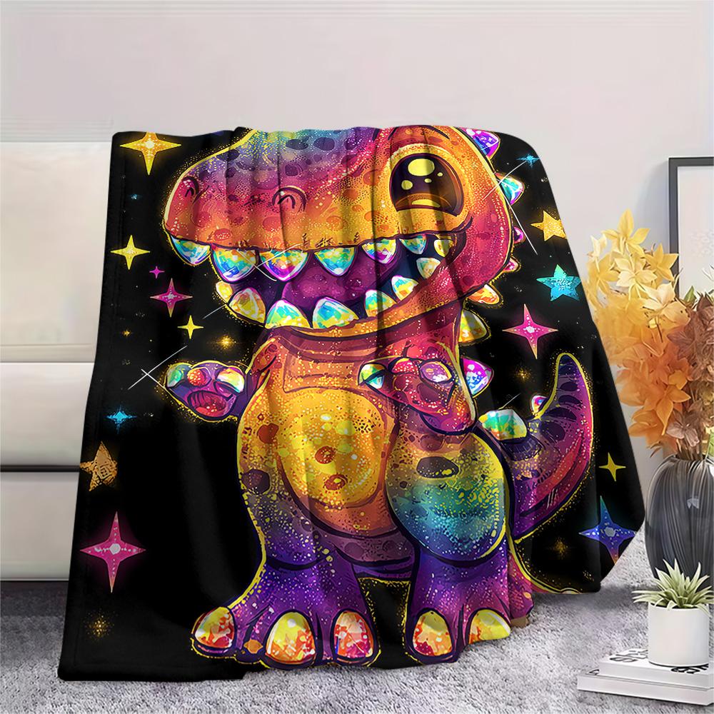 Dinosaur Print Flannel Blanket, High Quality Comfortable for All Seasons, Home Decor, Warmth and Comfort, Perfect for Christmas Gifts