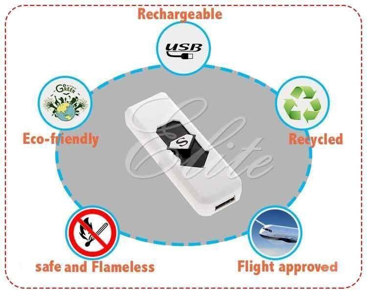 New Usb Slim Rechargeable Cigar Cigarette Flameless Lighter Lighter Electronic Lighters