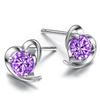 S925 Sterling Silver Heart-shaped Stud Earrings, Korean Retro Style