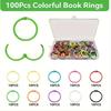 BHBL Colorful Loose Leaf Binder Rings (100 Pack) Metal Office Book Rings Paper Rings for Index Cards Notebook