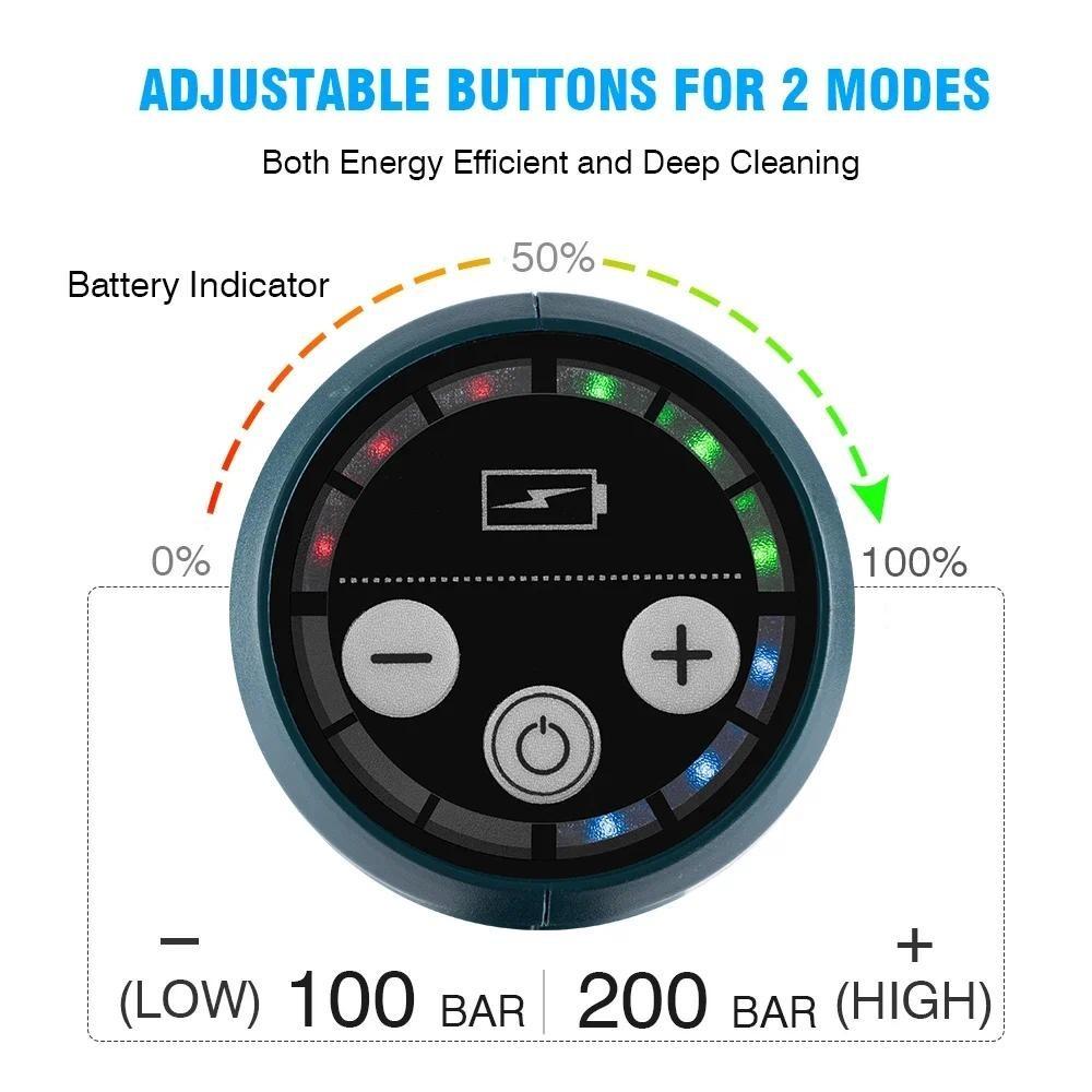 3500W 200Bar 6 IN 1 Portable Cordless Rechargeable Car Garden Power Tool Brushless Electric Car Washer Gun