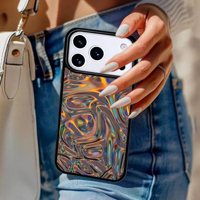 Holographic Dope Trippy Print Phone Case For iPhone 17 Air 14 15 13 12 Max Cover For Apple 14 15 16 16e 11 Pro Max Plus