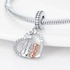 925 silver mother daughter best friend Pendant beads Fits Bracelet DIY birthday Mother's Day jewelry gift