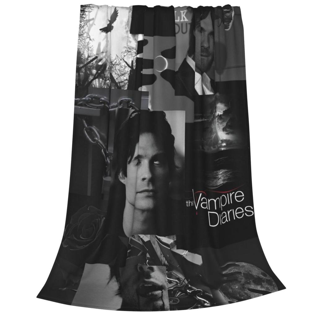 The Vampire Diaries Damon Salvatore Coperta Flanella Divertente Calda Coperte Plaid per Copriletto Primavera/Autunno