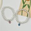 Heart Shaped Pet Pendant Elastic Rhinestone Cat Pearl Necelace Charm Pet Jewelry Dog Cat Pet Collar Pet Costume Accessories
