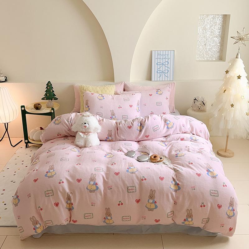 Thickened Milk Fleece Large Version Digital Printing Four-Piece Set, Fleece Thermal Sheets, Quilt Covers, Bedding