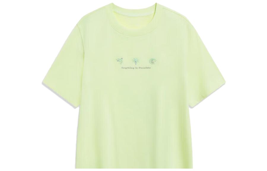 Li Ning Sports Life Collection T Shirt Women s Light Fruit Green AHST236-5 L