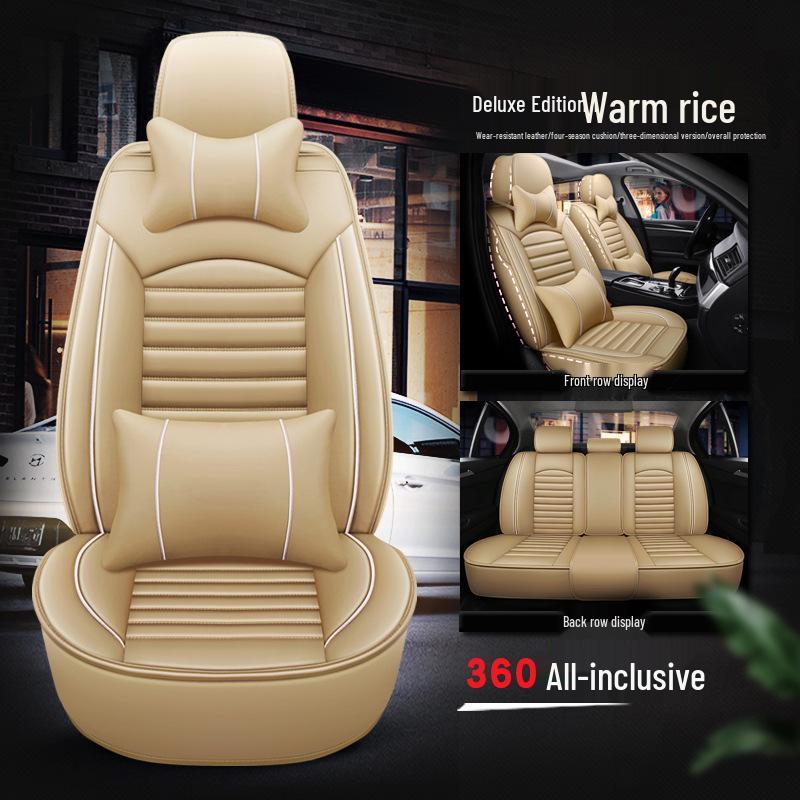 360° All-Season Wear-Resistant Leather Car Seat Cushion & Cover