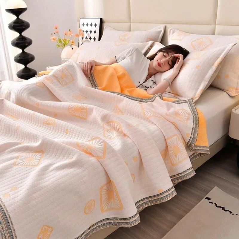 Blankets Cotton Summer Quilt Soft Comforter Bedding Quilt Super Soft Bedspread with Pillowcase Summer Quilt Bedspread King Size