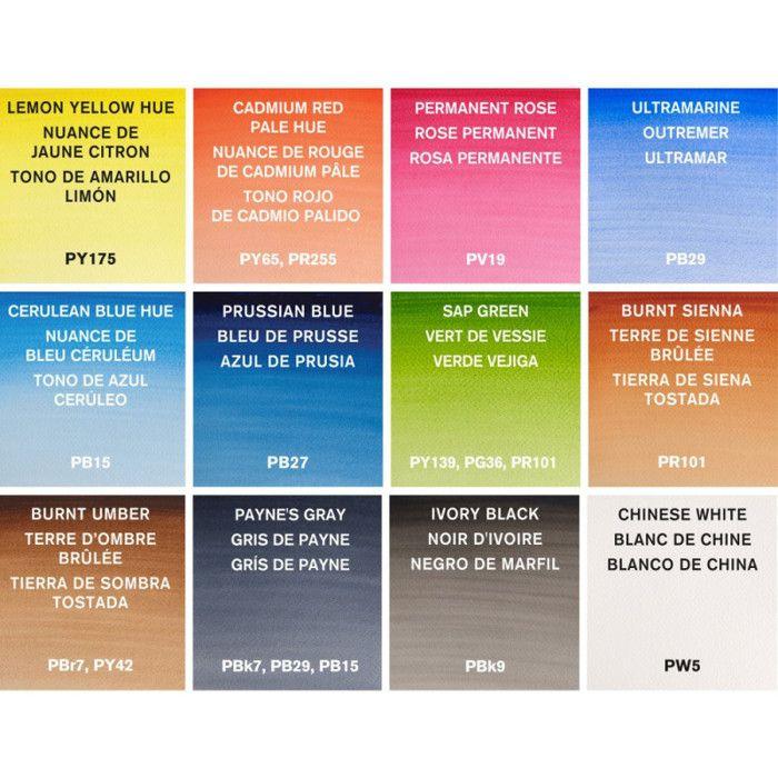Aquarelle - WINSOR & NEWTON - Painting PLUS - 12 Tubes De 8 Ml - Pinceau Cotman N°3 - Mixte