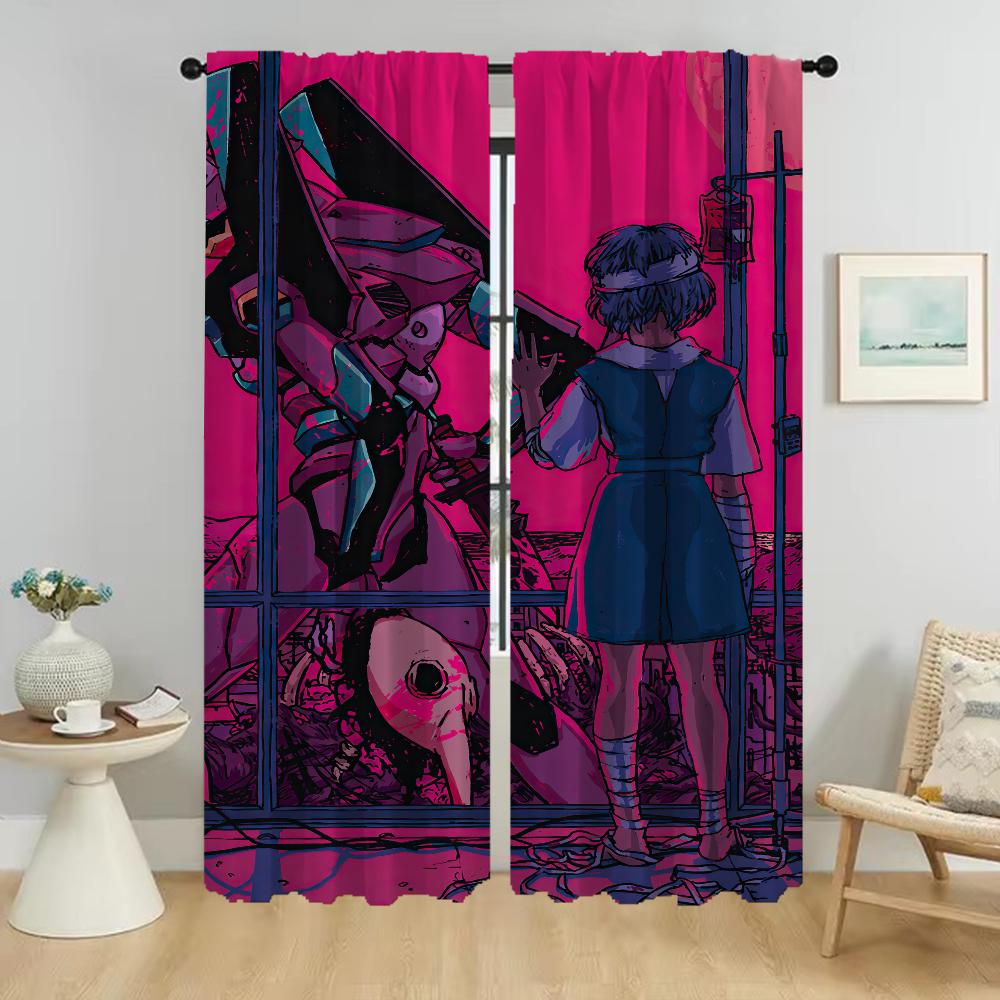 

Evangeliones затемняющие шторы для гостиной тюль для спальни украшение на Хэллоуин кухонные шторы 2 шт абажуры перегородка W50xH70cmx2pcs