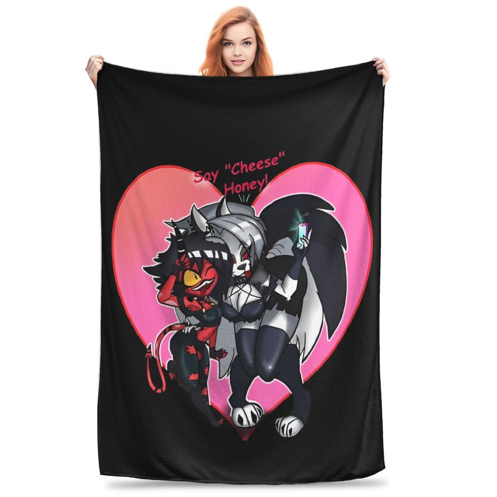 Loona Wolf Flannel Throw Blankets  Blanket for Home Travel Warm Bedroom Quilt
