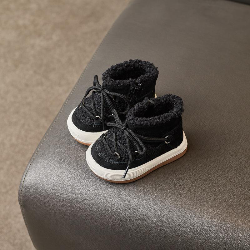 Baby Baumwollschuhe Winter Baby Kleinkindschuhe Jungen und Kinder gefüttert verdickte Schneestiefel Damen High-Top warme Schuhe