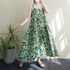 2025 Summer Sleeveless Cotton Linen Patchwork Maxi Dress