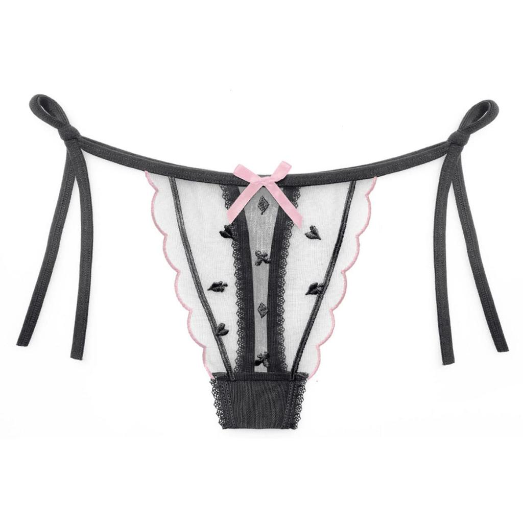 One Limitation Set of Ribbon Thongs and Sexy PTS118S3 of Women's 3-Piece Panties, Underwear, (Set 3, A)