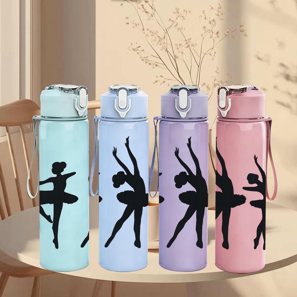 1PC Hand Gesture Silhouette Art Pattern 750ml Color Plastic Sports Water Bottle Leakproof Flip Straw Lid Suitable for Sports Office Home Use
