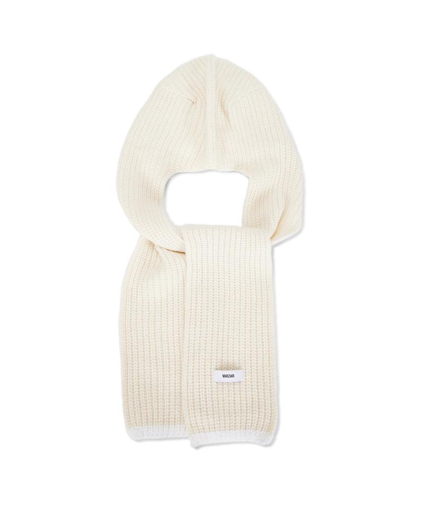 Bajal Logo Label Hooded Muffler Cream